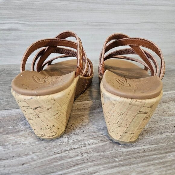 Skechers Tiger Posse Luggage Slide Cork Wedge Vegan Strappy Sandals Beverlee 8 - Picture 8 of 15
